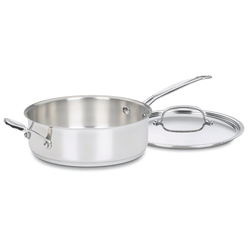 Cuisinart Chef's Classic Stainless Steel 5.5 Qt. Saute Pan with Lid Cuisinart Stainless Steel 5.5 Quart Saute Pan